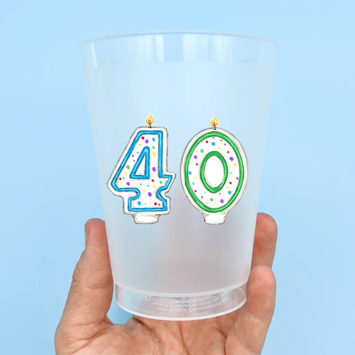 Fortieth Birthday Party Cup Set-Favor Reusable 40th for wholesale by Home Malone