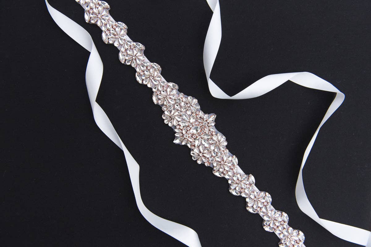 Brides and Belts - Wholesale Belt - Women's - Jayda Rose Gold Crystal Wedding Belt13
