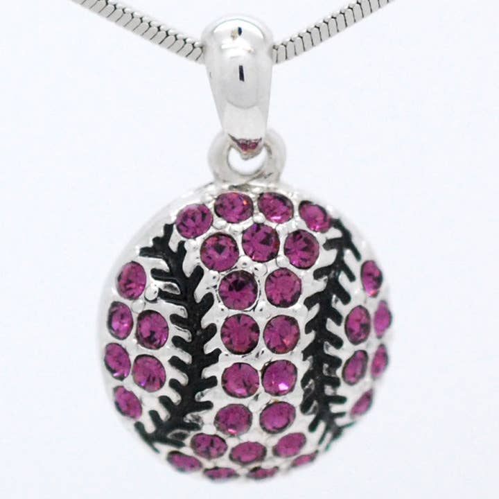 Fan Star Jewelry - Wholesale Pendant/Charm Necklace - Baseball/Softball Crystal Ball Necklace19