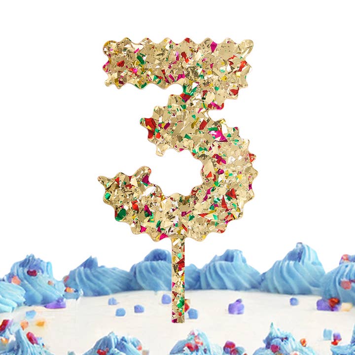 CONFETTI TIME NUMERAL CAKE TOPPER KIT for wholesale by Packed Party