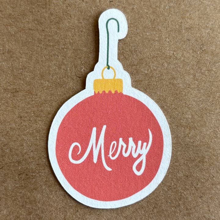 Fröhlicher roter Ornamentaufkleber für den Großhandel von AnneArchy