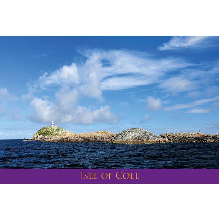 Pequeña postal de la isla de Coll para venta al por mayor de Island Blue Publishing