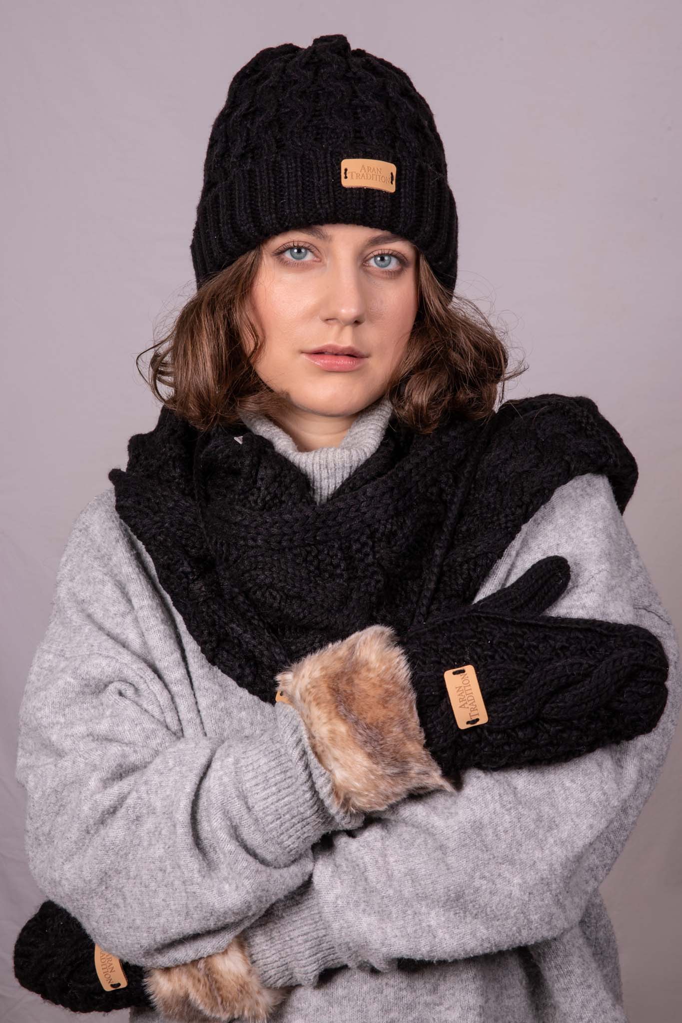 Aran Traditions - Wholesale Beanie - Women's - Aran Cable Knit Beanie Hat6