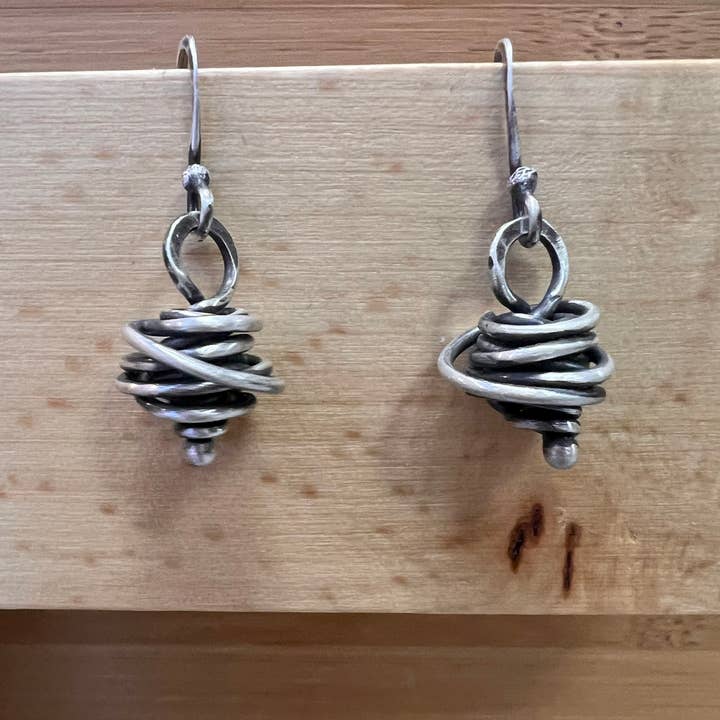Tangle Bead Recycled Metal Drop Earring for wholesale by Jen Burrall Designs