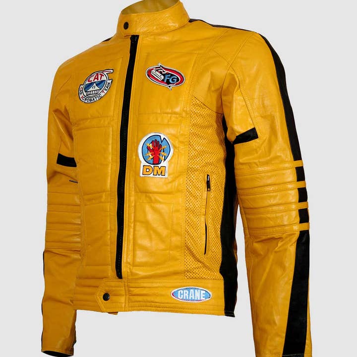 Yellow Motorcycle Jacket for wholesale by The Royale Leather