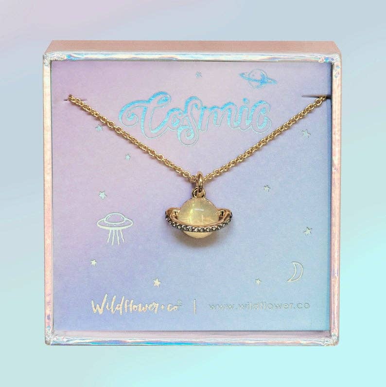 Wildflower + Co. - Wholesale Pendant/Charm Necklace - Charm Necklace (Boxed), Planet0