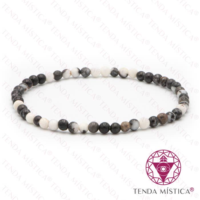 Tenda Mística - Vente Bracelet de perles - Bracelet en jaspe zèbre 4 mm @1