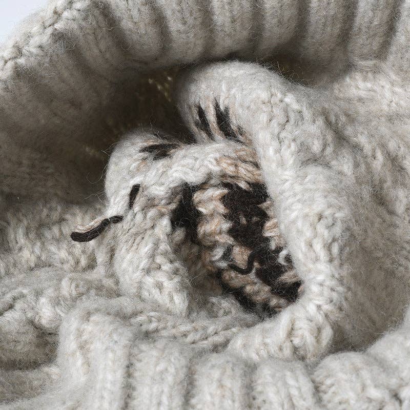 Dipped Shop - Vente Bonnet – femme - Bonnet en tricot torsadé de couleur contrastante DPKB30188