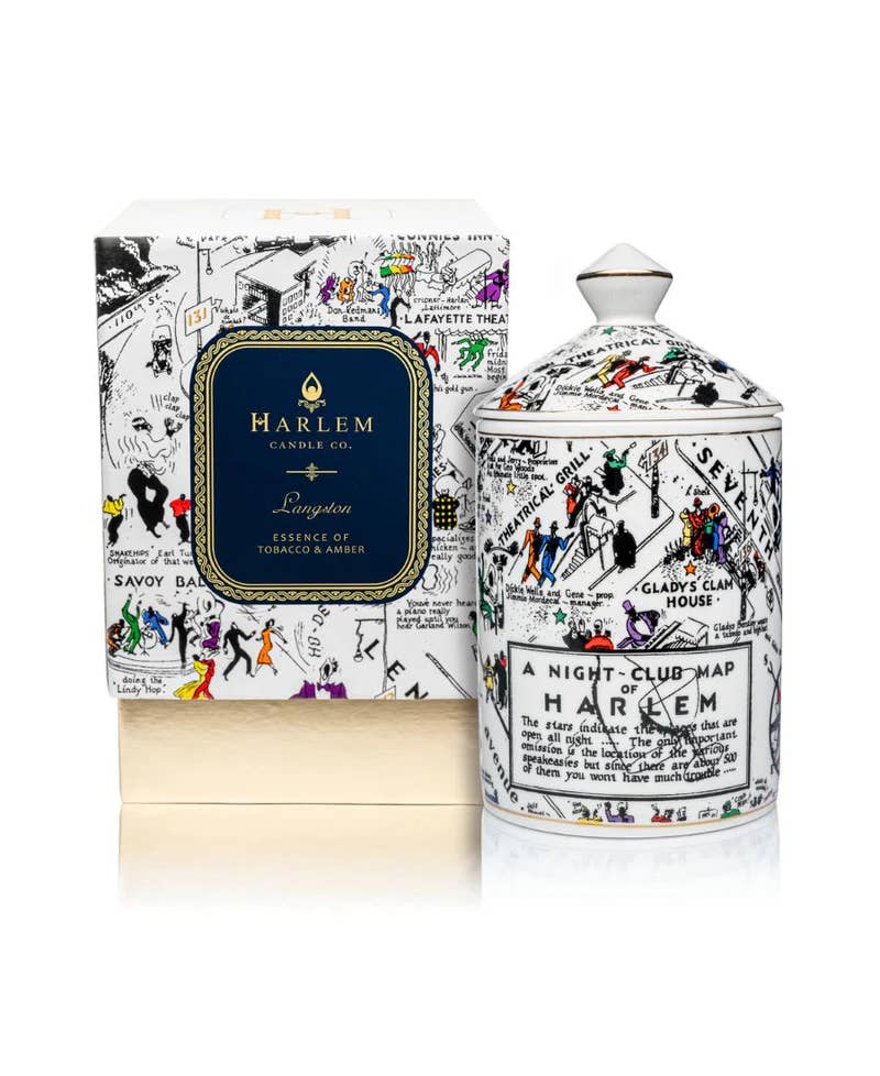 Harlem Candle Co - Wholesale Jar/Filled Candle - “Langston” Nightclub Map Ceramic Luxury Candle