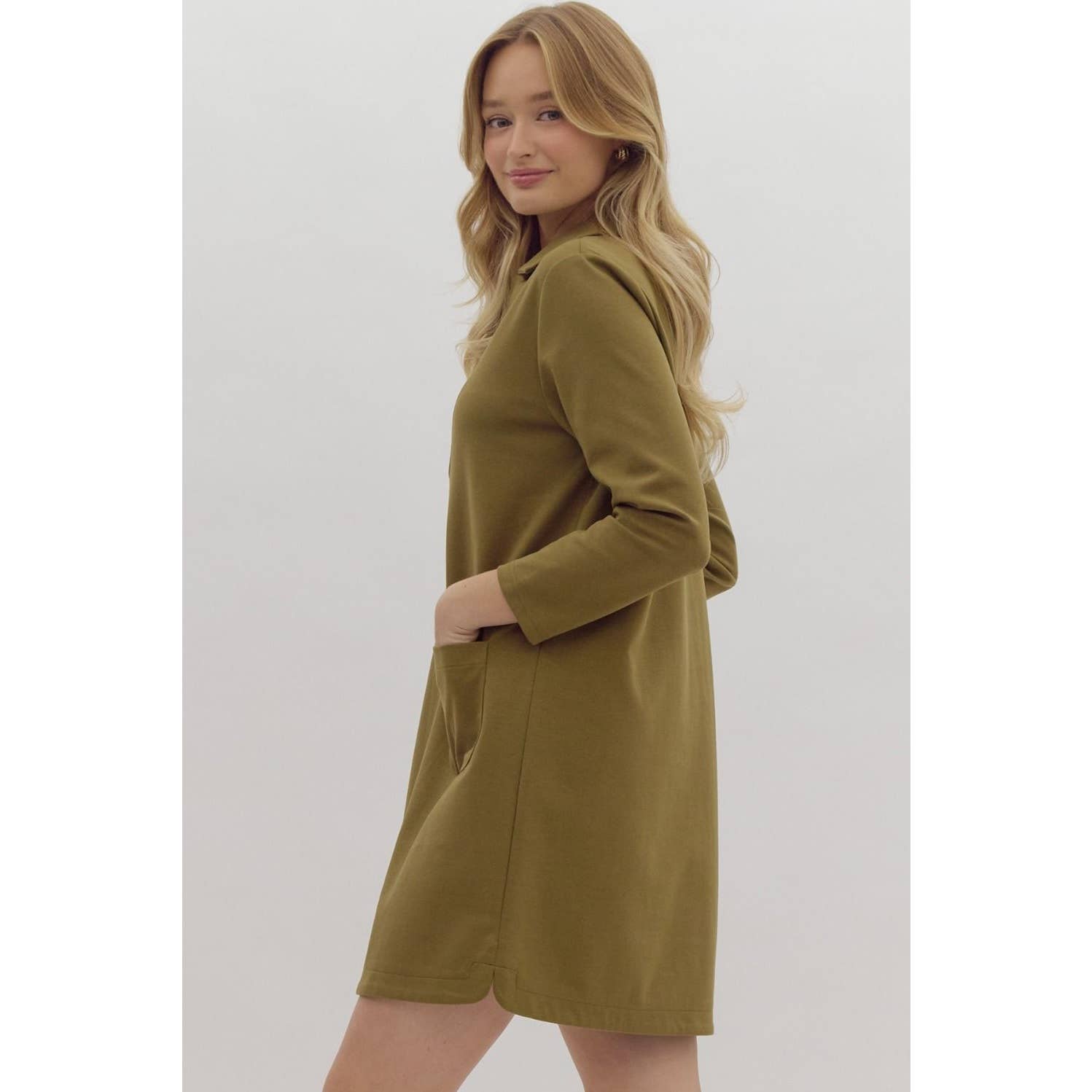 STYLE USA – Engroshandel Kjole - Dame – Massiv minikjole med v-hals krave17