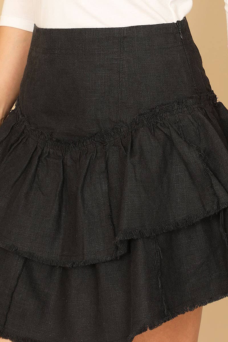 ROUSSEAU - Wholesale Skirt - Women's - LAYERED HEM SKIRT4