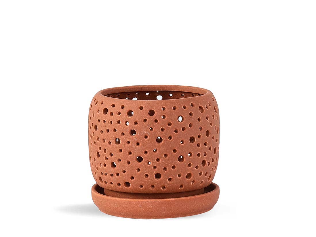 Pacific Home & Garden - Wholesale Plant Pot - Rain Drop Orchid Planter, Sand Canyon Clay
