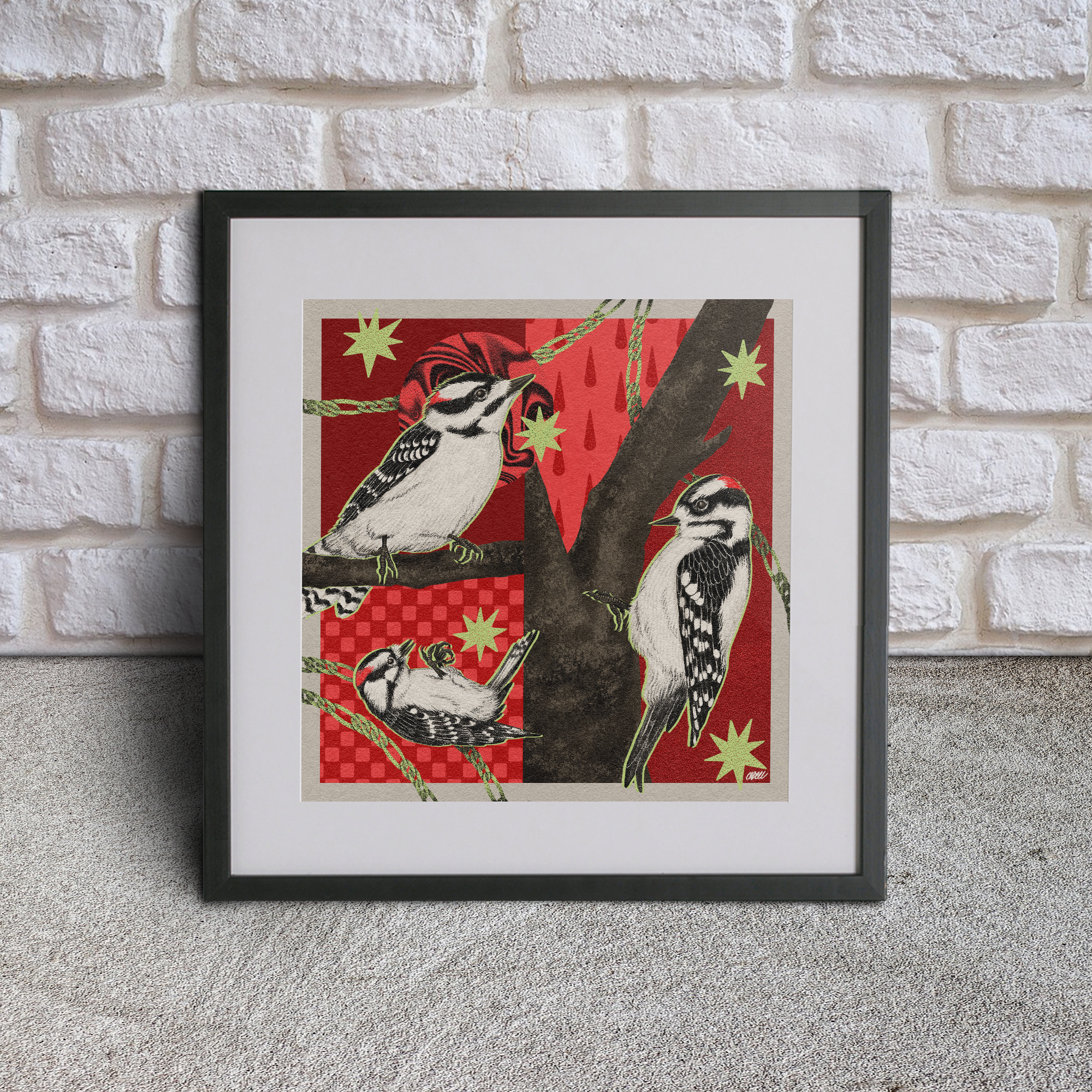 Amanda Marie Bell - Wholesale Art Print - Downy Woodpecker Print1