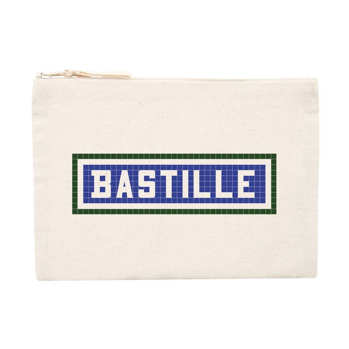 Bastille Clutch met print - Ecru voor wholesale door Le Bijou Parisien
