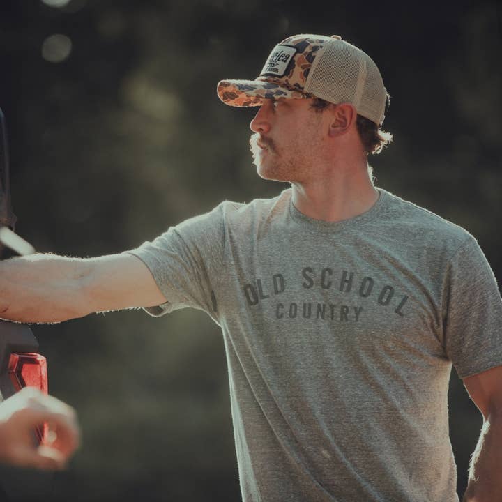Rural Cloth - Wholesale Screen Printed T-Shirt - Men's - Old School Country - Heather Gray