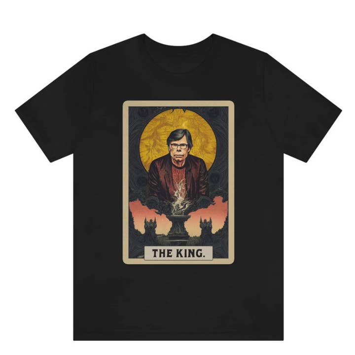 Black Stephen King Tarot Card T-Shirt The King Tarot Teeshirt Ho for wholesale on Faire0