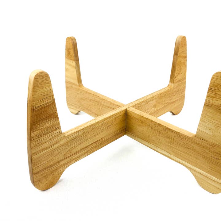 Boomerang Wood Plant Stand 12" Natural for wholesale by Plastec Products