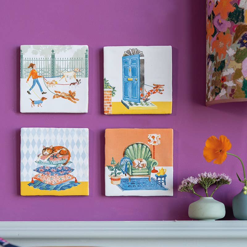 StoryTiles - Wholesale Wall Tile - Beware of the dog | StoryTiles art on tile3