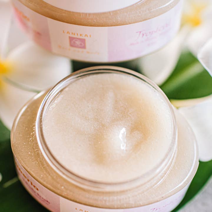 Lanikai Bath and Body - Wholesale Body Scrub/Exfoliant - Sandalwood Hawaiian Cane Sugar Body Scrub 4 oz.