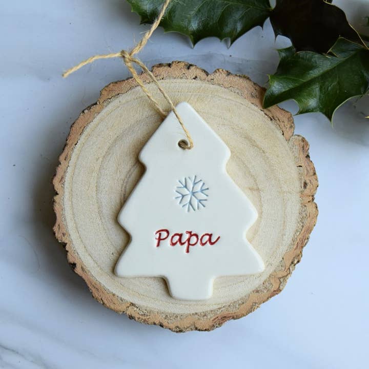 Broadlands Pottery – wholesale Ornament – Christmas - Papa - Handmade ceramic tree decoration
