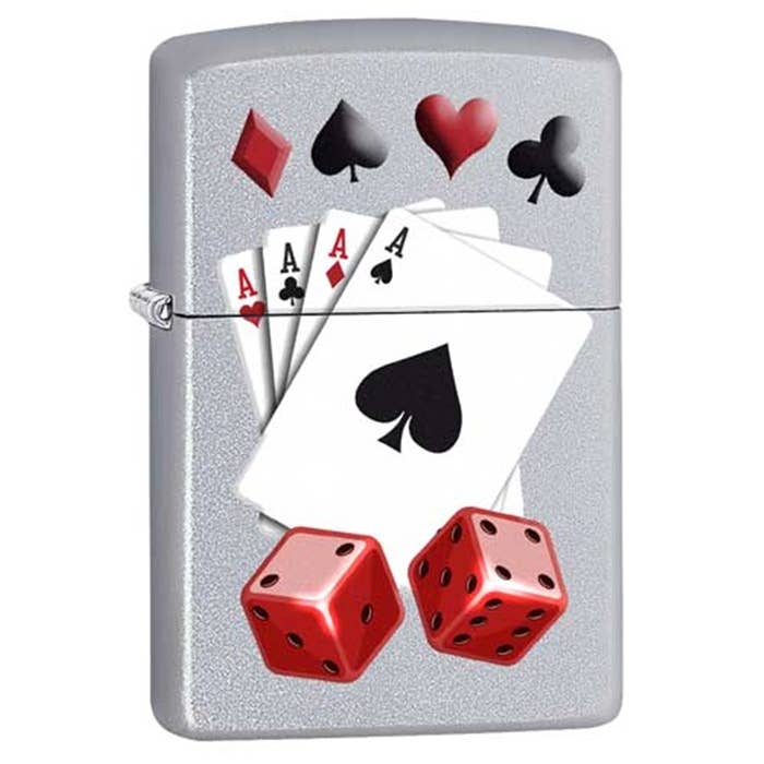 Lighter King - Wholesale Lighter - Four Aces Dice Gambling Zippo Lighter  0
