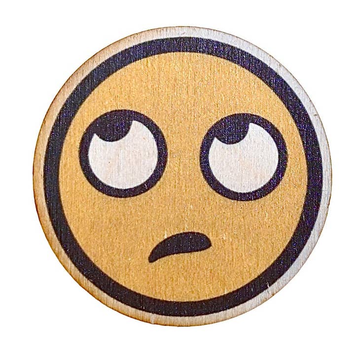 Rolling Eyes Smiley Face Emoji Magnet/Keychain for wholesale by Rock Lion Goods