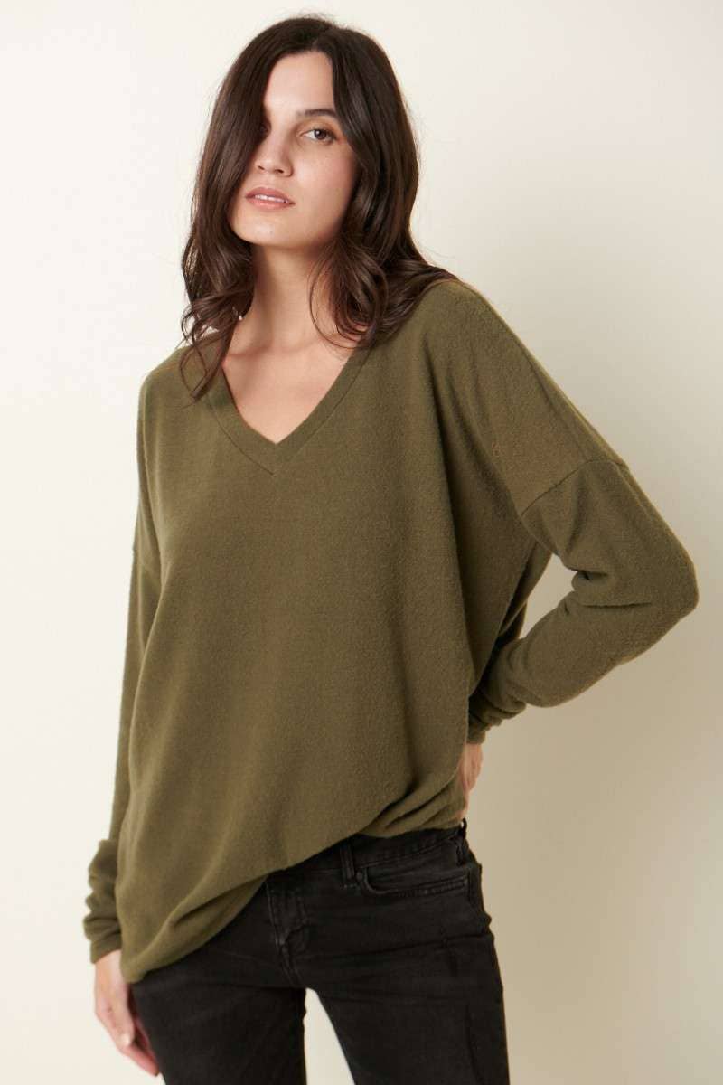 mittoshop - Venta al por mayor Jersey corto de punto - Mujer - TOP DE PUNTO CON CUELLO EN V ESTILO HACCI CEPILLADO T1022211