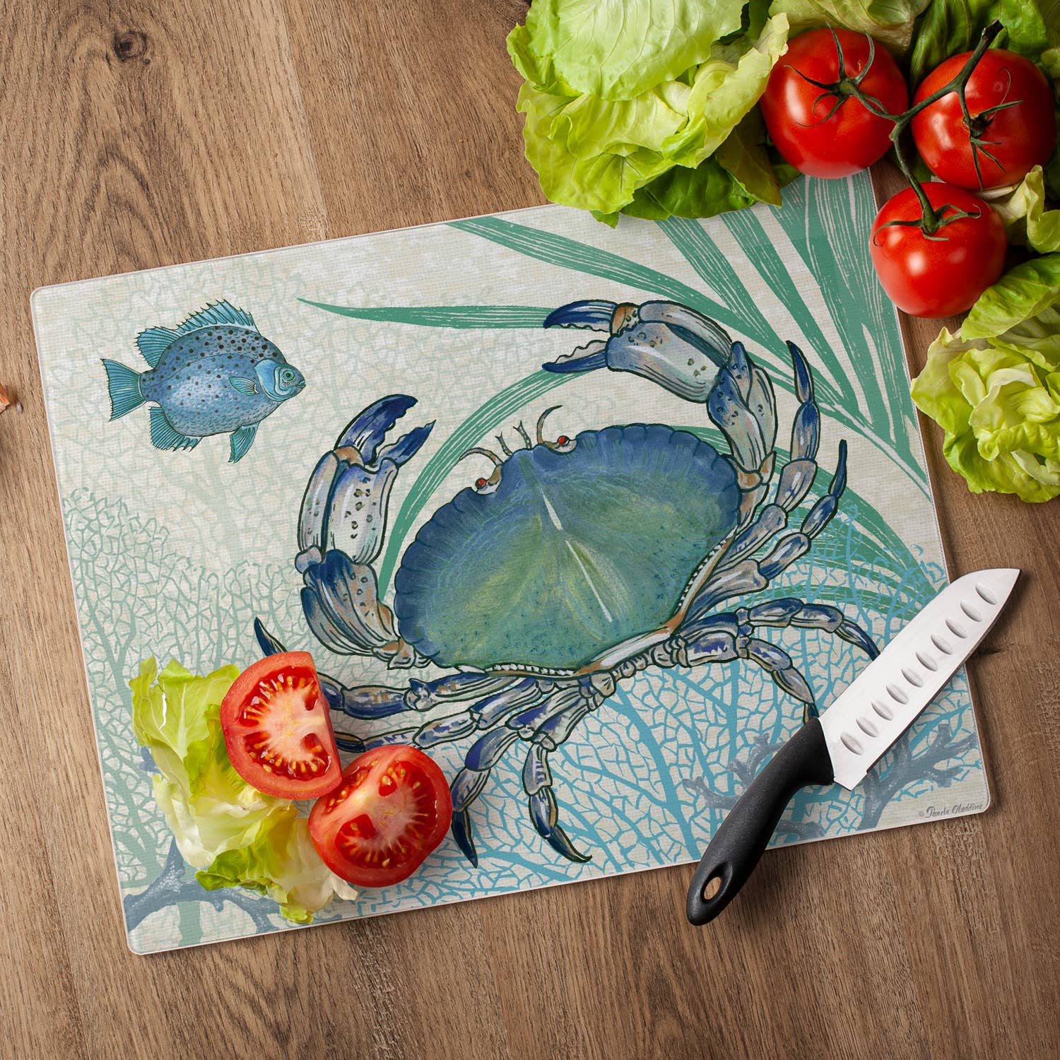 CounterArt/Highland Home/Thirstystone/CoasterStone - Vendita all'ingrosso Taglieri - Tagliere in vetro temperato Oceana 38,1 x 30,5 cm3
