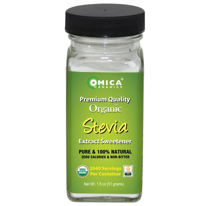 Stevia Extract Powder Sweetener, Organic (1.8 oz / 51 g) for wholesale by Omica Organics