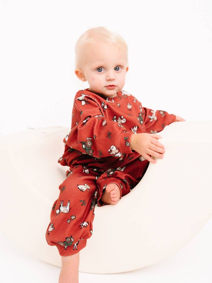 Little One Shop - Wholesale Top & Pant Set - Baby - Christmas Farm Sweatsuit3