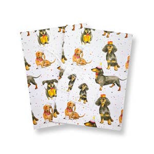 Cute Weenie Weiner Dog Christmas Thick Wrapping Paper, Xmas Gift