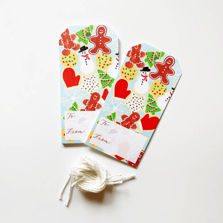 Holiday Cookie Gavemærker, Sæt med 8, Ferie Tags for engroshandel hos Stately Made