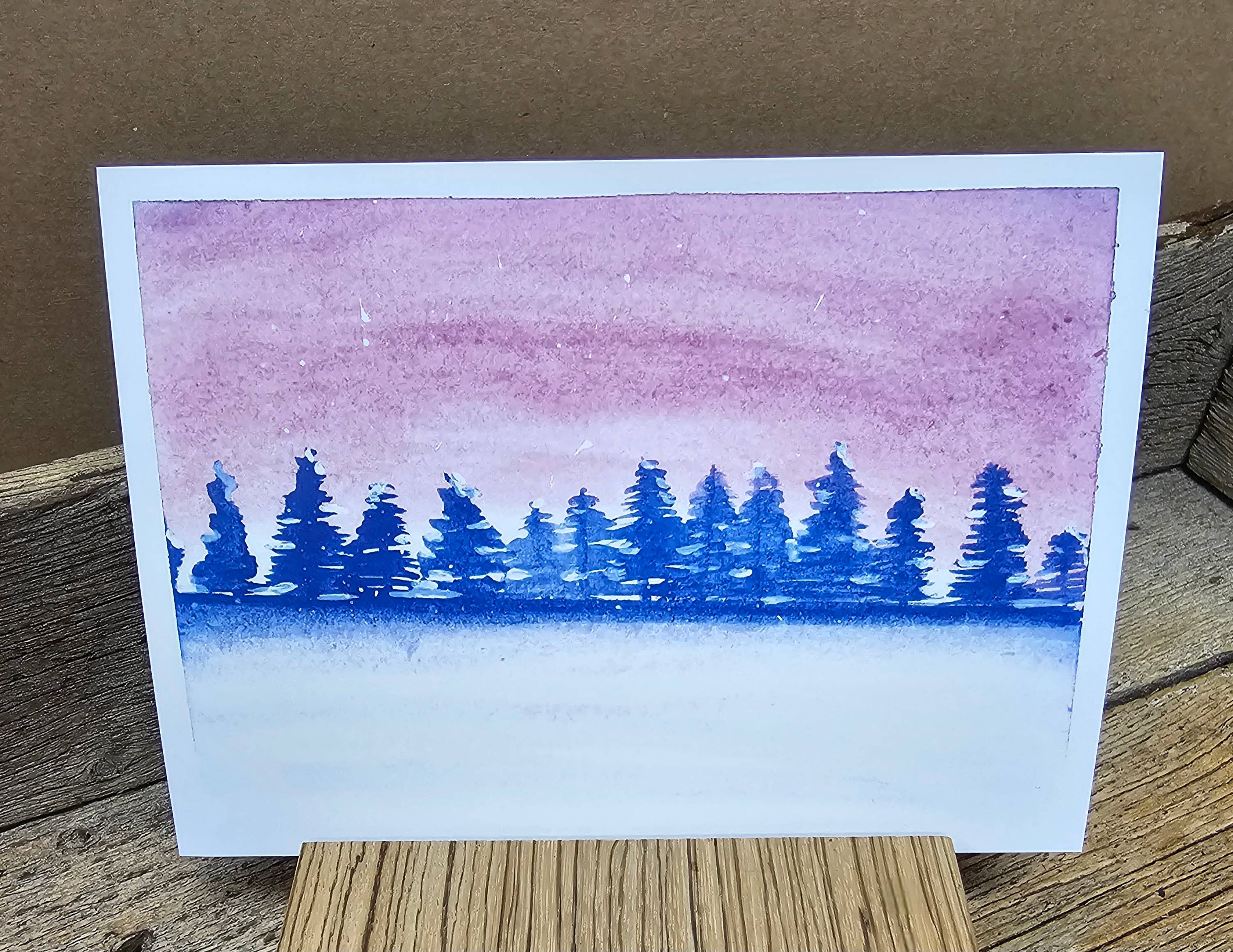 Survivors Alliance for Growth and Employment - Wholesale Art Print - Pink Sky Winter Scene Watercolor Prints -Set of 21