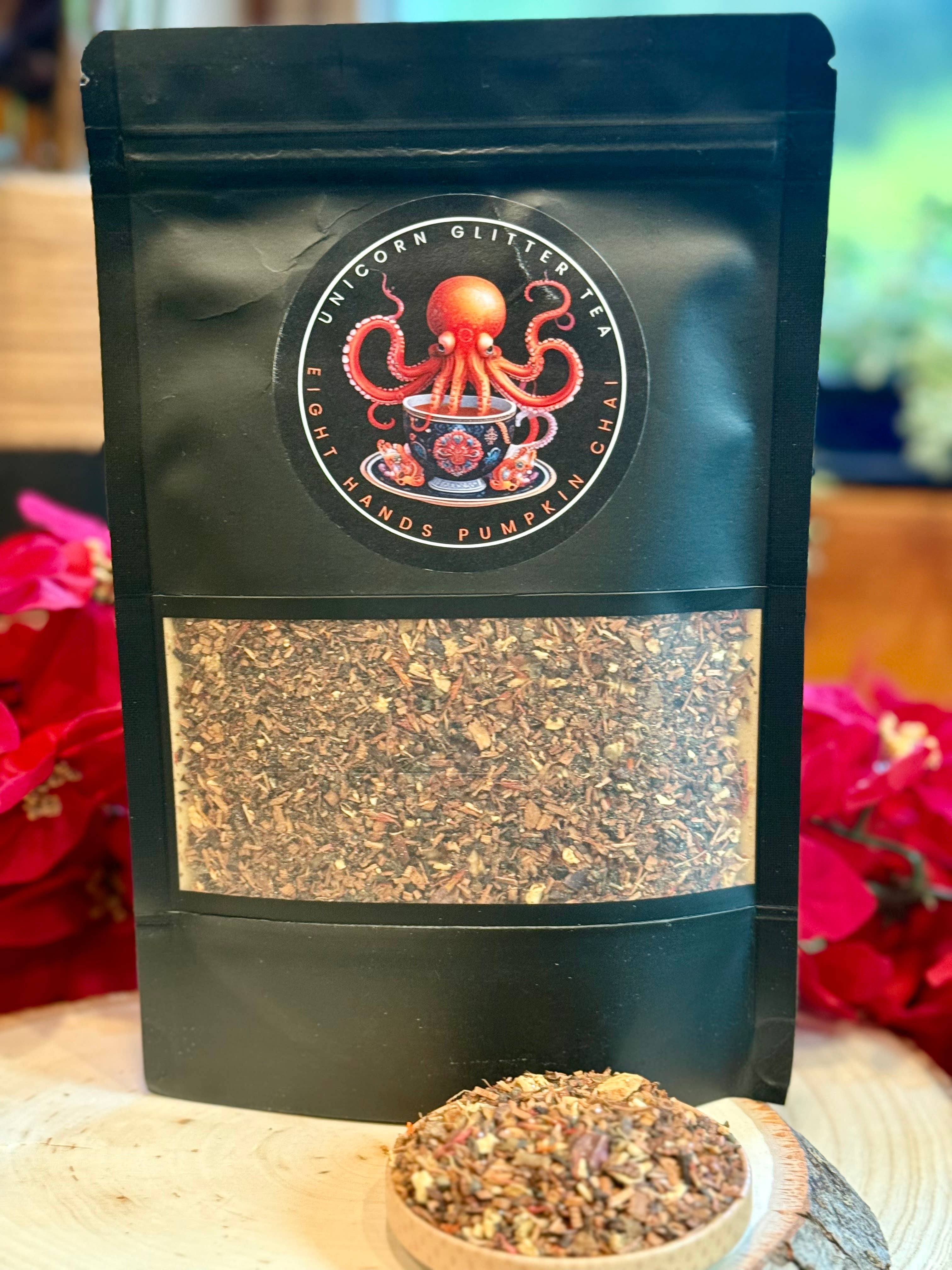 Unicorn Glitter Tea - Vendita all'ingrosso Tè sfusi - Otto Mani Chai alla Zucca con Glitter (busta da 3oz)1