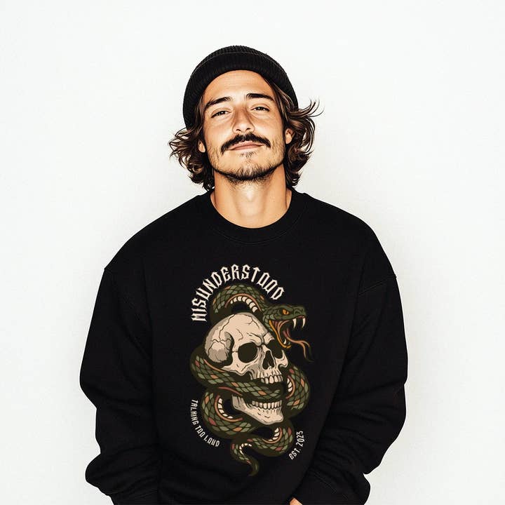Misforstået Skelet Slange Grafik Crewneck for engroshandel hos Talking Too Loud Apparel