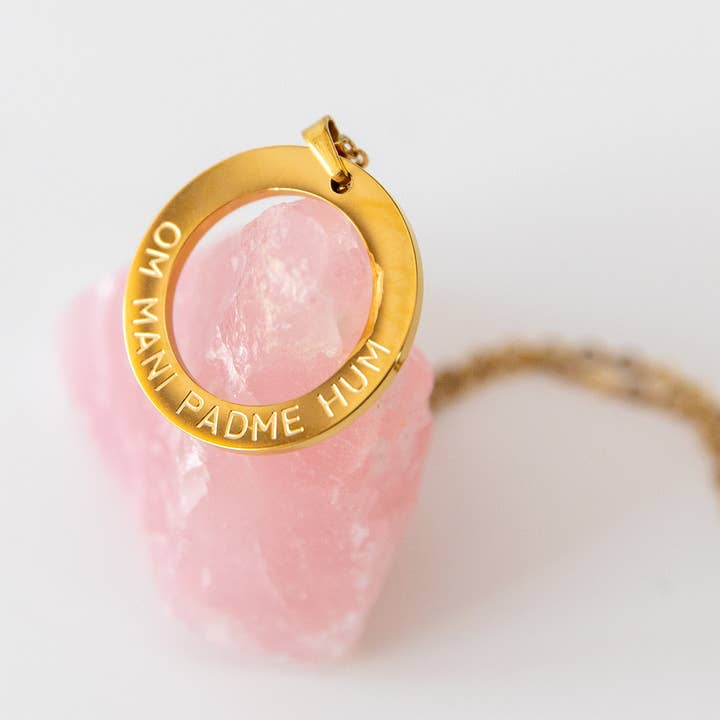 Divasya - Wholesale Pendant/Charm Necklace - Necklace with Pendant | Gold-plated | Mantra: Om Mani Padme Hum1