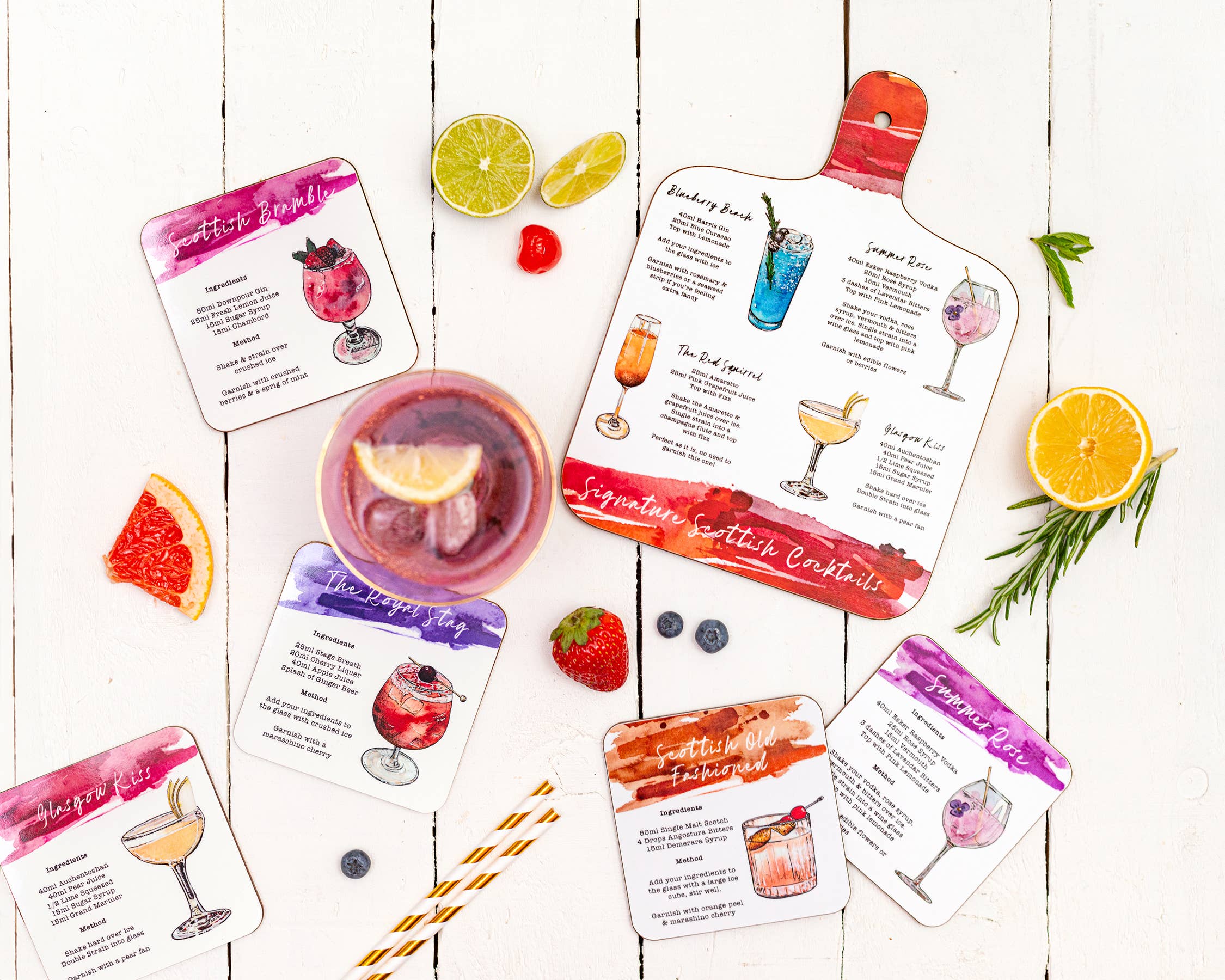 Sarah Leask Studio - Wholesale Cutting Board - Signature Scottish Cocktail Mini Chopping Board8