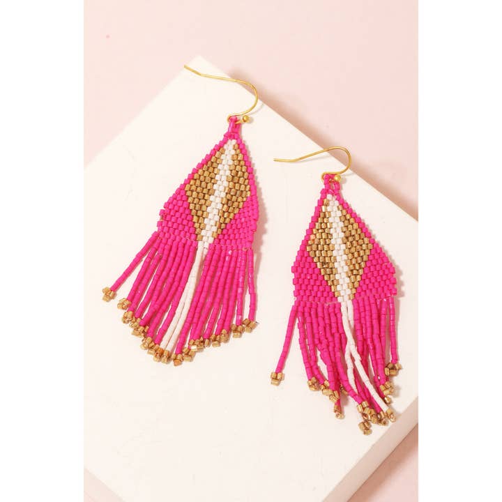 Anarchy Street - Wholesale Tassel Earrings - Triangle Seed Beaded Fringe Earrings