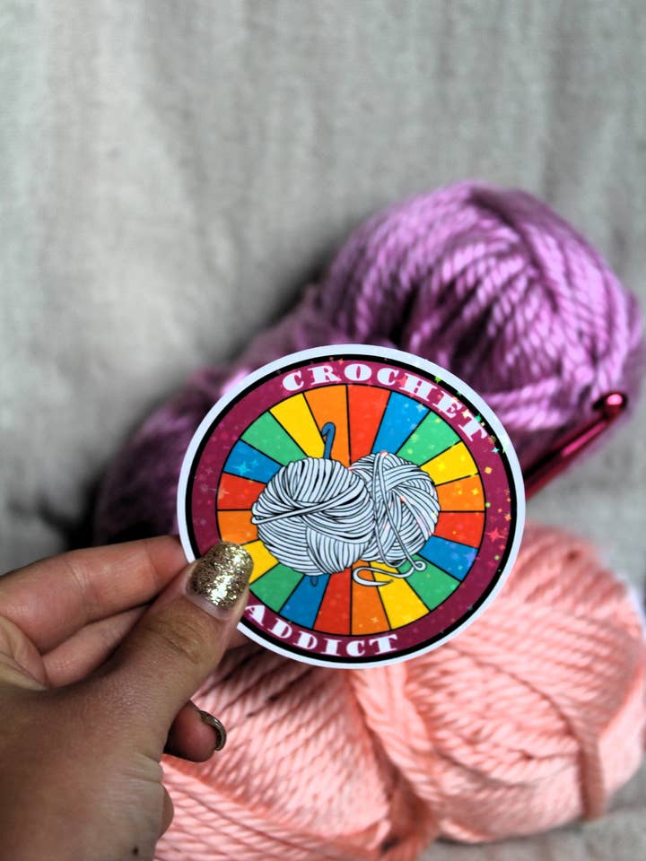 Pegatina de ovillo de lana y ganchillo para venta al por mayor de Au cœur des lunes