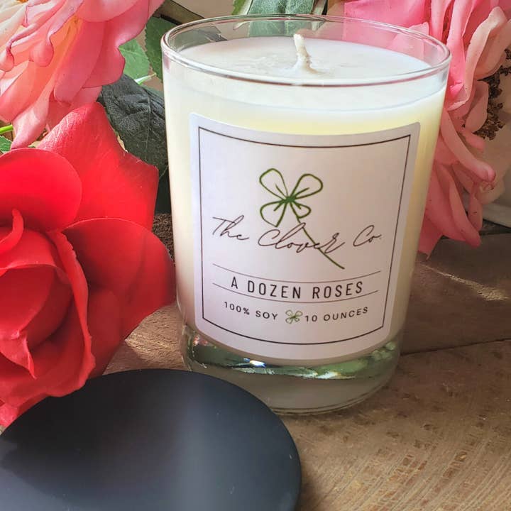 A Dozen Roses Soy Candle for wholesale by The Clover Co.