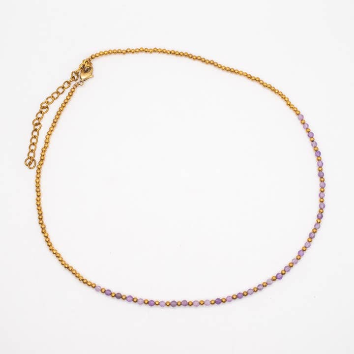 Baizaar - Wholesale Beaded/Pearl Necklace - Simple Beaded Faceted Stone Necklace - Great for Layering!