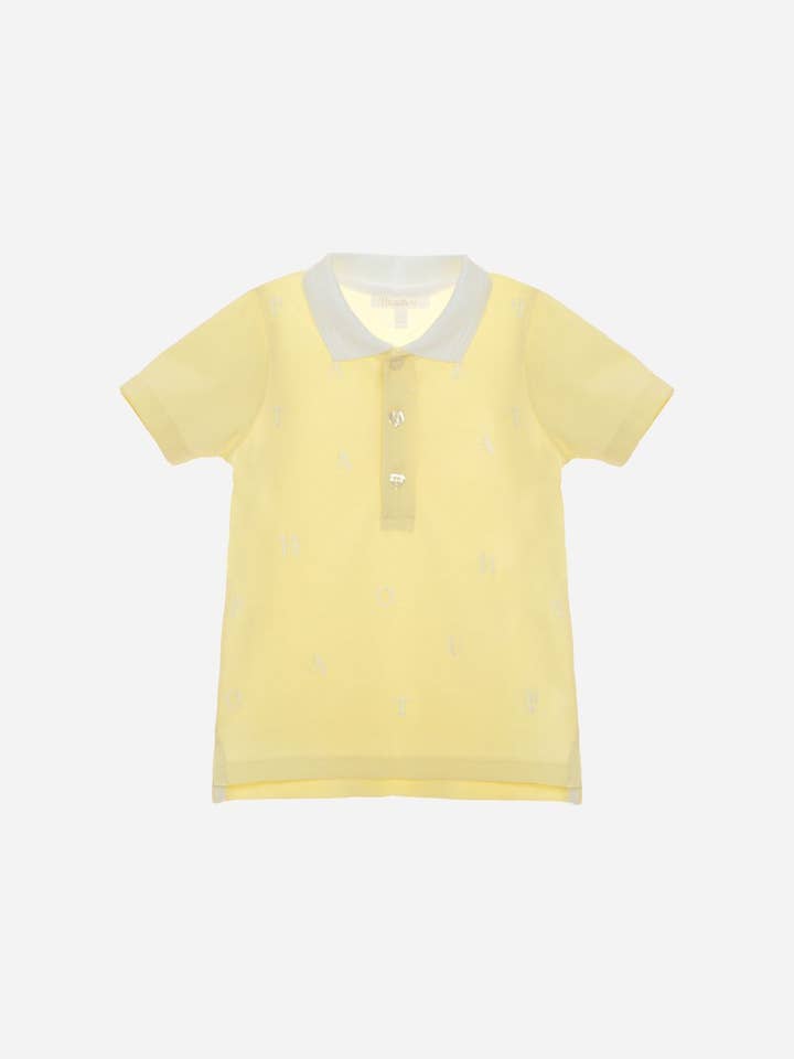 Polo amarelo de rapaz em jersey por atacado de Patachou