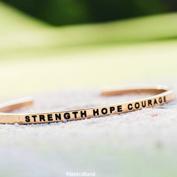 MantraBand - Wholesale Cuff Bracelet - Strength Hope Courage