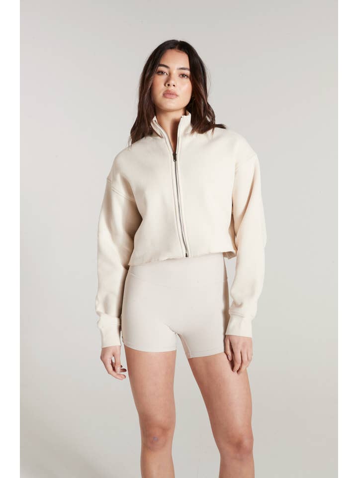 Shell Lily Full Zip Sweater (Shell) for wholesale on Faire