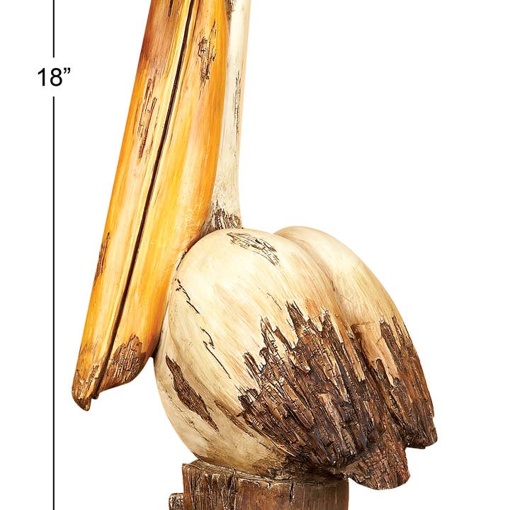 Import Corner – wholesale Sculpture – A-58223: POLYSTONE PELICAN 7"W, 18"H2