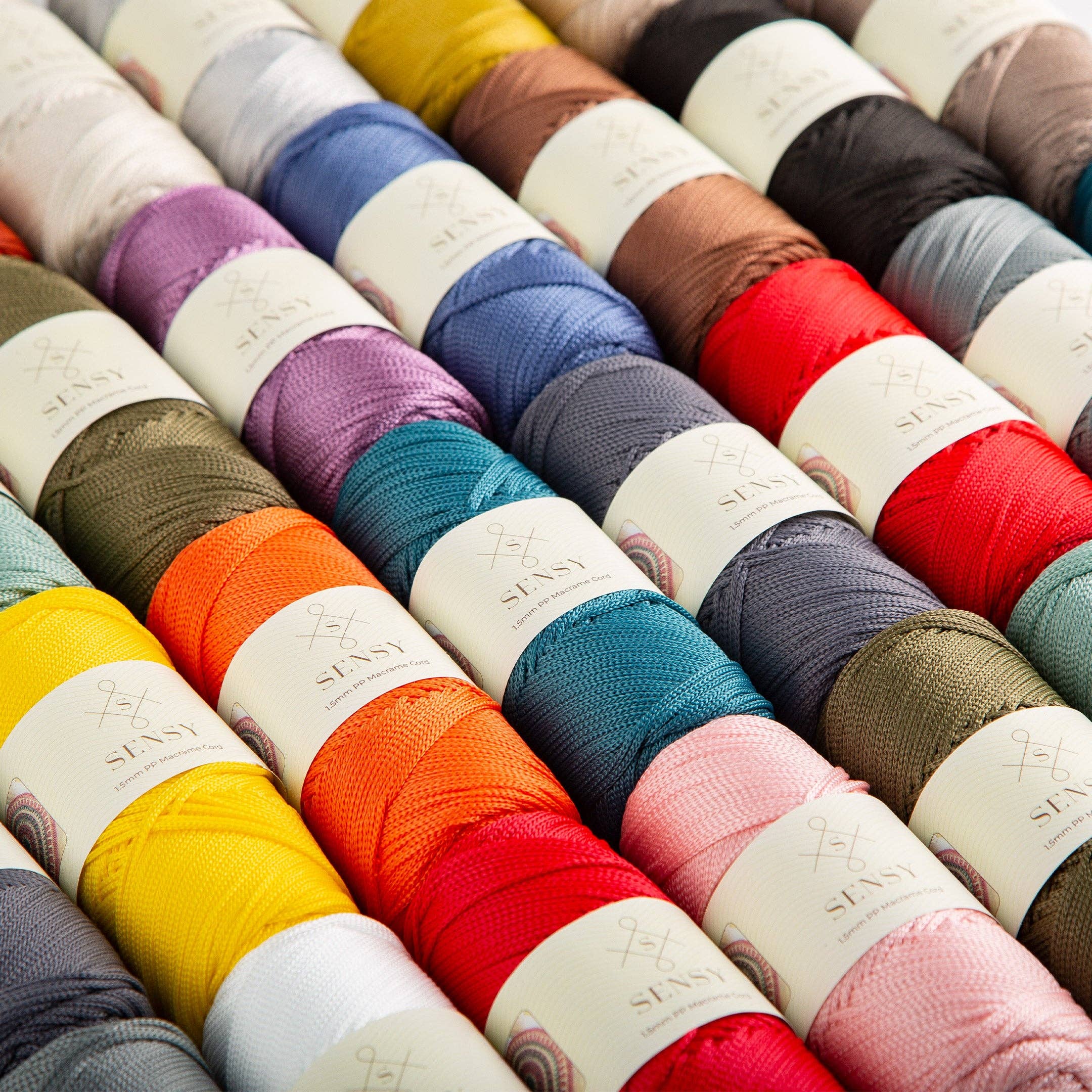 Sensy – Engroshandel Håndværk forsyninger – Sensy Premium 1,5 mm - 150 meter 100 % polypropylen makramésnor49