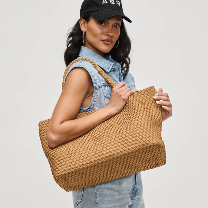 Sol and Selene - Wholesale Tote Bag - Women's - Sky's The Limit - Large Woven Neoprene Tote