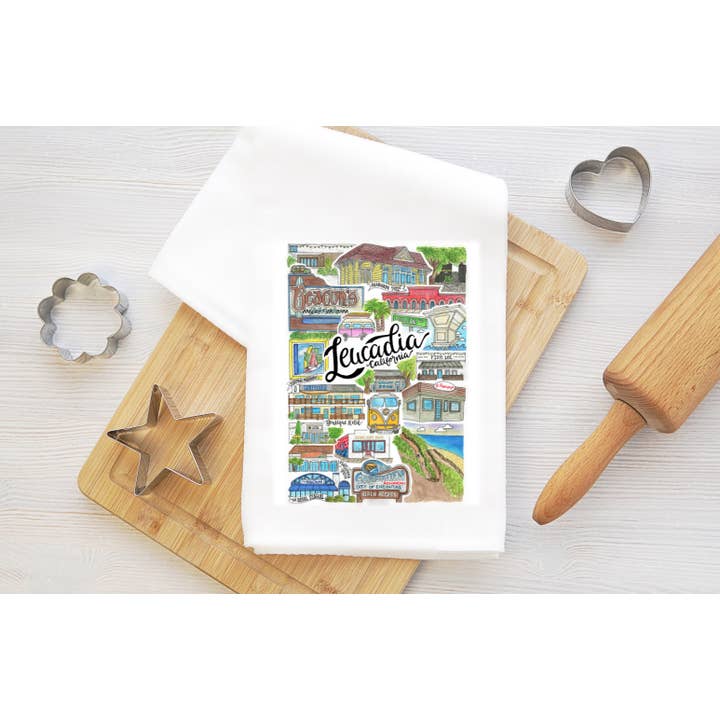Leucadia Tea Towel for wholesale by Mad Kitchen Co.