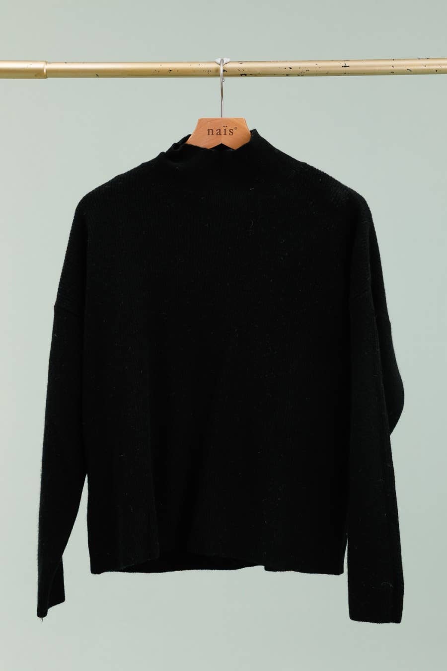 NAÏS PARIS - Wholesale Knit Sweater - Women's - High-neck long-sleeve sweater 100% extra fine merino wool15