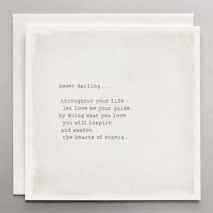Sweet Darling Let Love Be Your Guide - Card for wholesale by Susan Case Designs